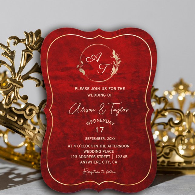 Convites Vermelho Preto Escuro e Negro com Arranhões Convit (Dark Moody Black Red with scratches Invitation #redgold #luxuryinvitation #royalred)