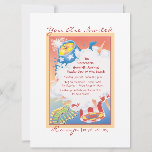 Convites Vermelho quente e azul (Frente)