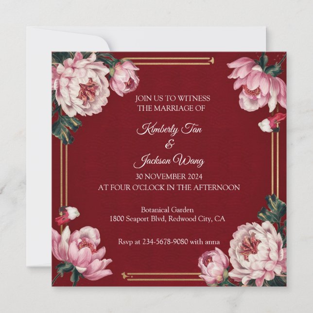 Convites Vermelho Vibrante (Frente)