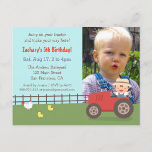 Convites vermelhos da foto da festa de aniversário