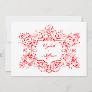 Convites vermelhos do casamento do quadro do