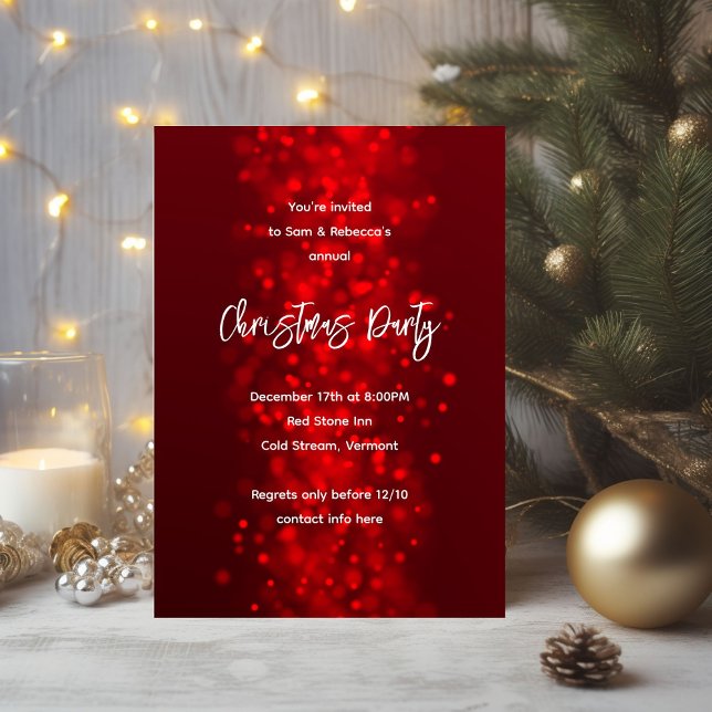 Convites Vermelhos Espelhantes para Festa de Natal (Criador carregado)