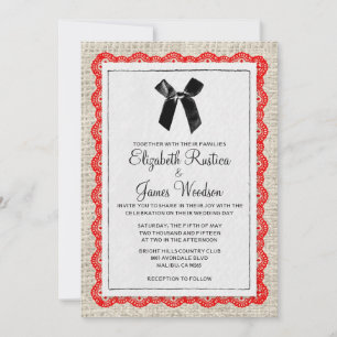 Convites vermelhos & pretos do casamento de