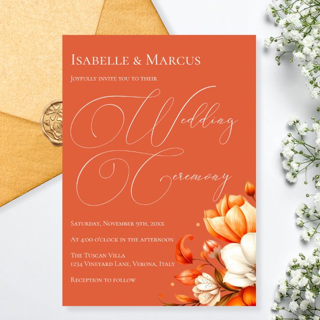 Convites Verona Sunset Floral Wedding (Verona Sunset Floral Wedding Invitation)