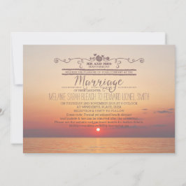Convites Versão 2 Casamento de Destino de Praia Sunset