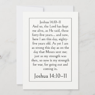 Convites Versículo da Bíblia da Aposentadoria, Josué 14:10-