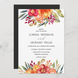 Convites Vertical Russo-Rústico Moderno da Flor Pintado