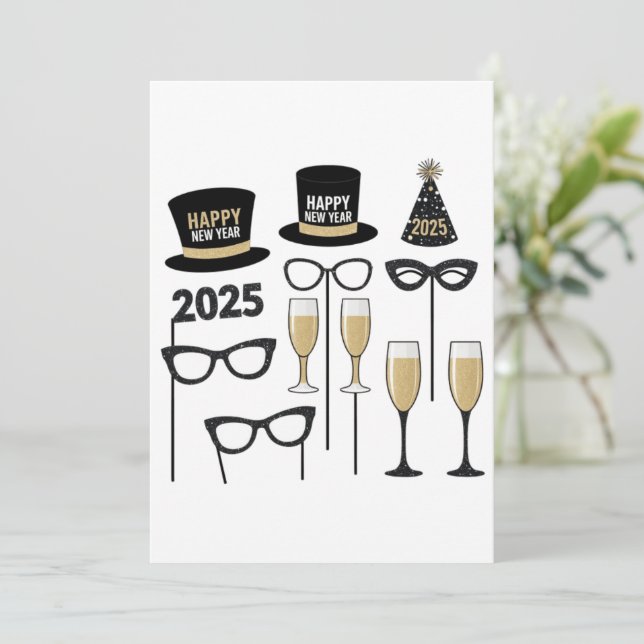 Convites Véspera de Ano Novo (Em pé/Frente)