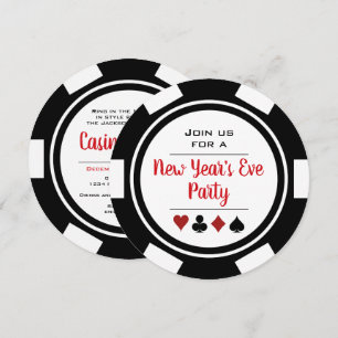 Convites Véspera de Ano Novo do Chip Casino, Pôquer Branco 