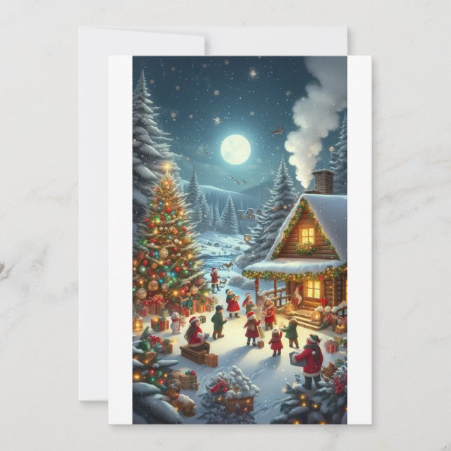 Convites Véspera de Natal "Cozy"" (Frente)