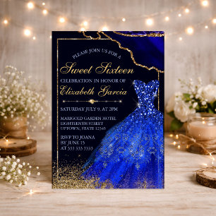 Convites Vestido Azul com Lantejoulas com Glam de Ágata Dou
