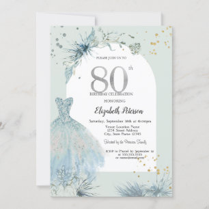 Convites Vestido Chique Inverno Aniversário 80 Anos