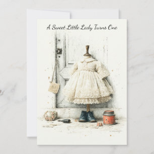Convites Vestido com Babados Shabby Chic e Perfume para 1º
