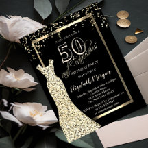 Vestido com Lantejoulas Douradas Aniversário de 50