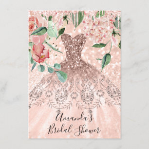 Convites Vestido cor-de-rosa Dourado cor-de-rosa da faísca