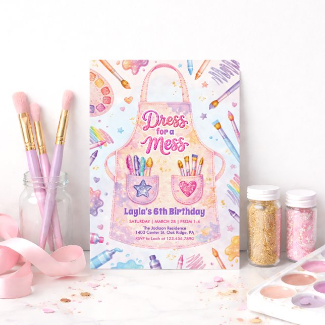 Convites Vestido de Aniversário de Festa de Arte para uma B (Criador carregado)