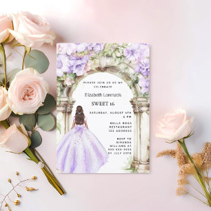 Convites Vestido de arco da floral lavanda Docinho 16