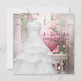 Convites Vestido de Baile Rosa Quinceanera