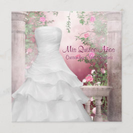 Convites Vestido de Baile Rosa Quinceanera