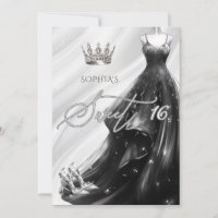 Vestido de brilho preto prateado doce 16