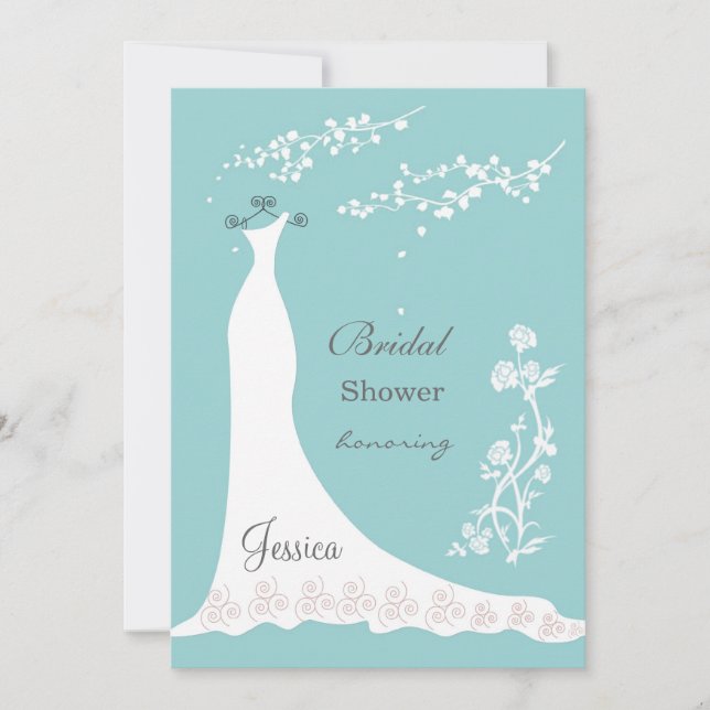 Convites Vestido de casamento branco no chá de panela de (Frente)