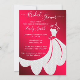 Convites Vestido de Casamento Branco no Chá de panela Verme