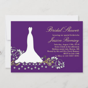Convites Vestido de casamento branco, rodar em Chá de pane