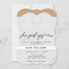 Convites Vestido De Casamento Ela Disse Sim Chá de panela