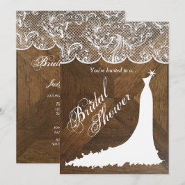 Convites Vestido de Casamento Elegante e rendas na Madeira