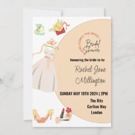 Convites Vestido de chá de panela, calçados, batom. Editar