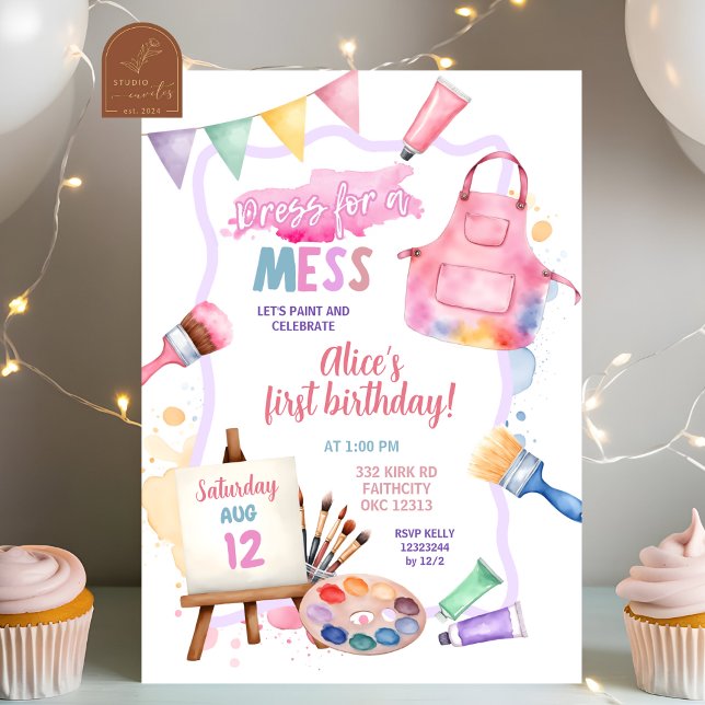 Convites Vestido de Cor Pastel Para uma Festa de Aniversári (Criador carregado)