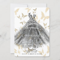 Vestido de Dança Borboleta Preto Dourado Doce 16