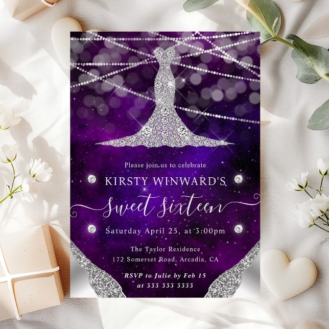 Convites Vestido de Diamante e Luzinhas de Natal Doce 16 (Criador carregado)
