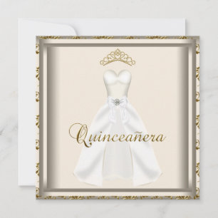 Convites Vestido de festa da tiara dourada Quinceanera dour