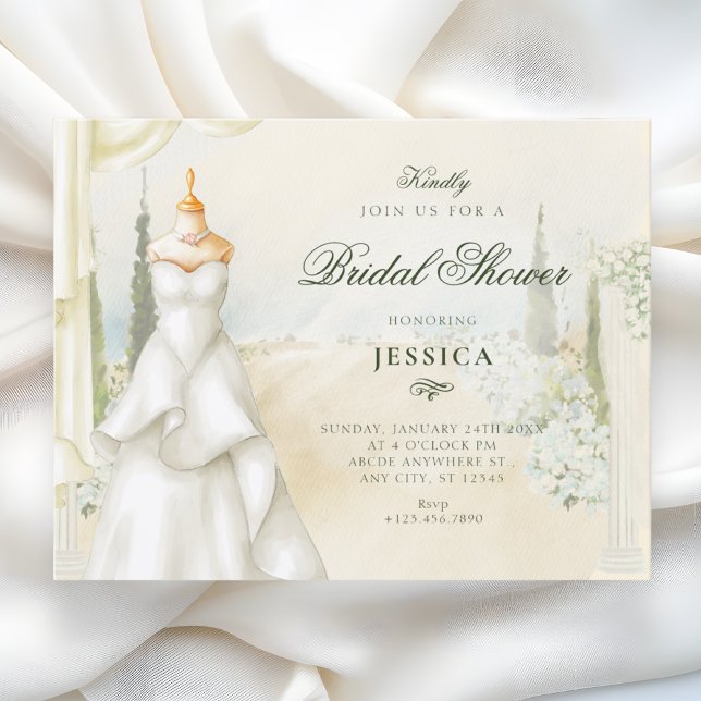 Convites Vestido de jardim floral chá de noiva (Criador carregado)