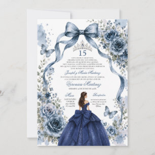 Convites Vestido de Marinha Quinceañera 15 Anos Tiara Princ