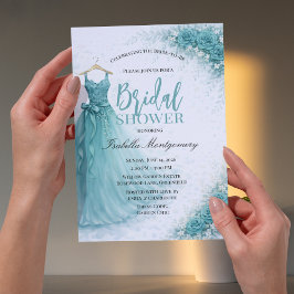 Convites Vestido de Noiva Azul Bridal Shower