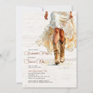 Convites Vestido de Noiva Botas de Cowgirl Despedida de Sol