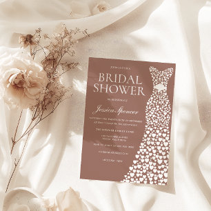 Convites Vestido de Noiva Branco Argila Chuveiro de Noiva