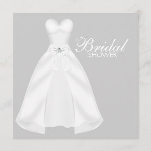 Convites Vestido de Noiva Branco Chuveiro de Noiva