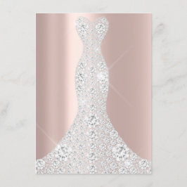 Convites Vestido de Noiva Faísca Rosa VIP Rosa Diamante