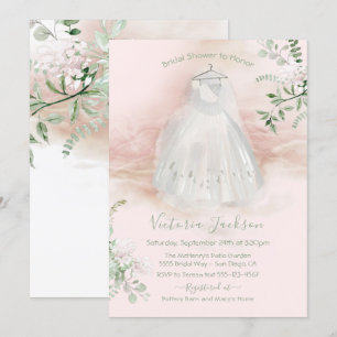 Convites Vestido de Noiva Leve e Arejado em Aquarela