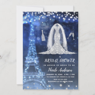 Convites Vestido de Noiva Paris Night Diamond Chá de Panela