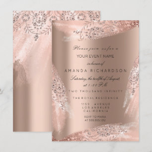 Convites Vestido de Noiva Rose Gold para 16 Anos de Idade C