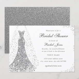 Convites Vestido de Noiva Sparkle Diamond Festa de Casament