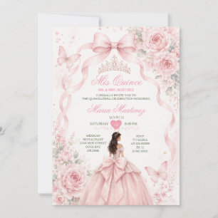 Convites Vestido de Princesa Rosa Bege para Menina Quinceañ