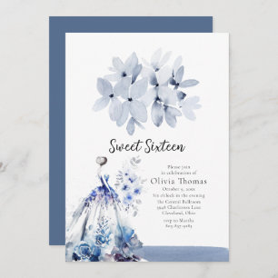 Convites Vestido De Salão Azul Eloquente 16 Doce