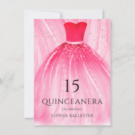 Convites Vestido de Sereia Vermelho 15ª Festa Quinceanera