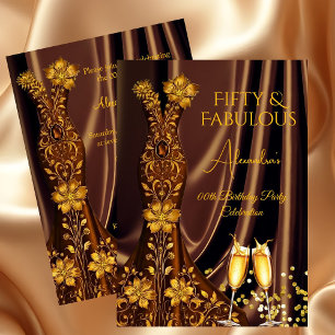 Convites Vestido Dourado de Caramelo de Aniversário Fabulos
