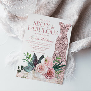 Convites Vestido Dourado de Rosa Floral Cor-de-Rosa Blush 6